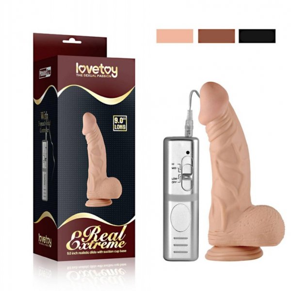 9&quot; Real Extreme Vibrating Dildo Flesh