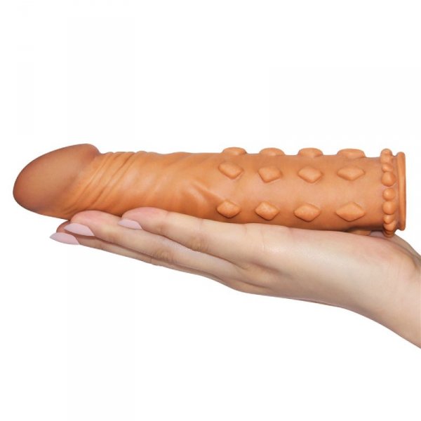 Add 2&quot; Pleasure X Tender Penis Sleeve Brown