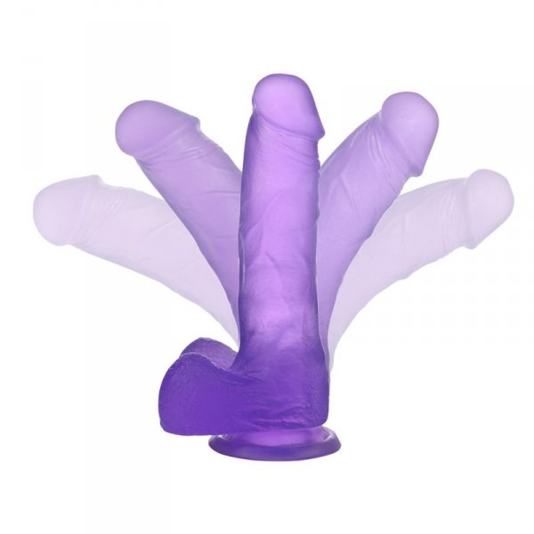 7&quot; Jelly Studs Crystal Dildo Medium Purple