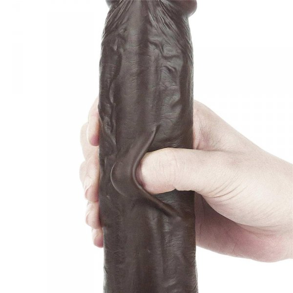9.5&#039;&#039; Sliding Skin Dual Layer Dong - Black