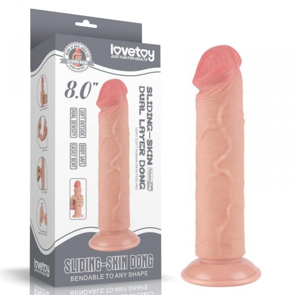 8&#039;&#039; Sliding Skin Dual Layer Dong Flesh