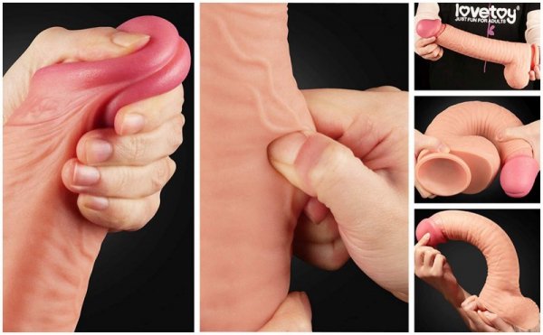 12&quot; Dual Layered Platinum Silicone Cock