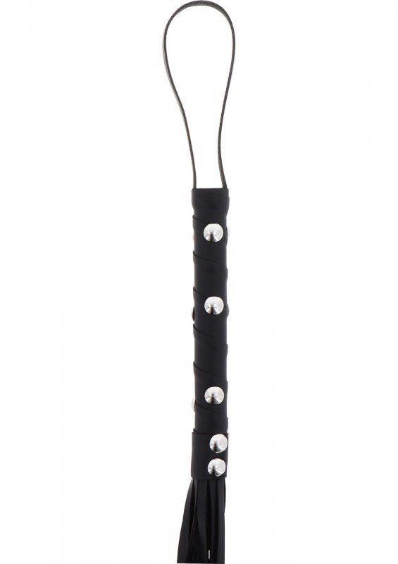 Short Studded Flogger Whip Black