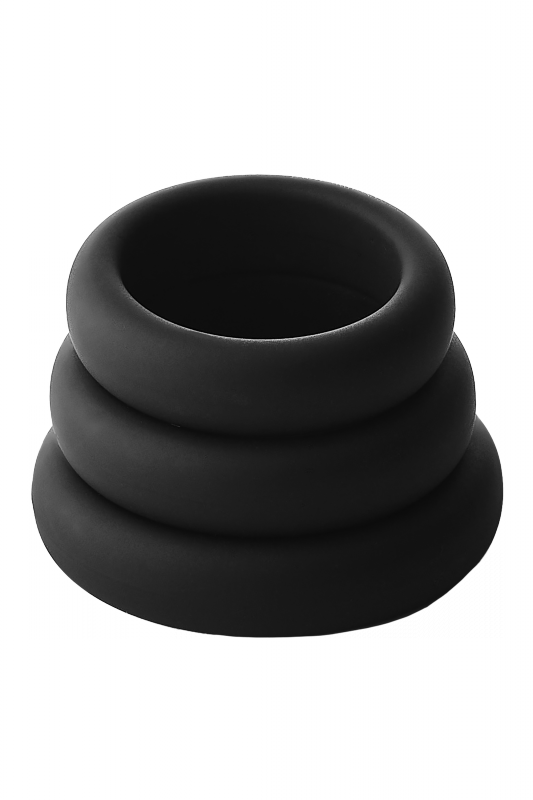 Dream Toys RAMROD SMOOTH SILICONE COCKRING PACK - zestaw pierścieni na penisa (czarny)