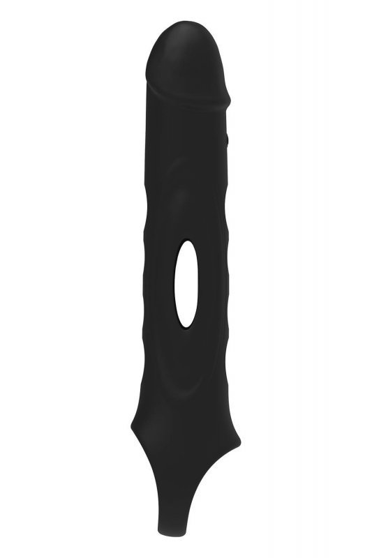 Dream Toys RAMROD VIBRATING EXTENDER WTH REMOTE - nakładka erekcyjna z wibracjami (czarny)