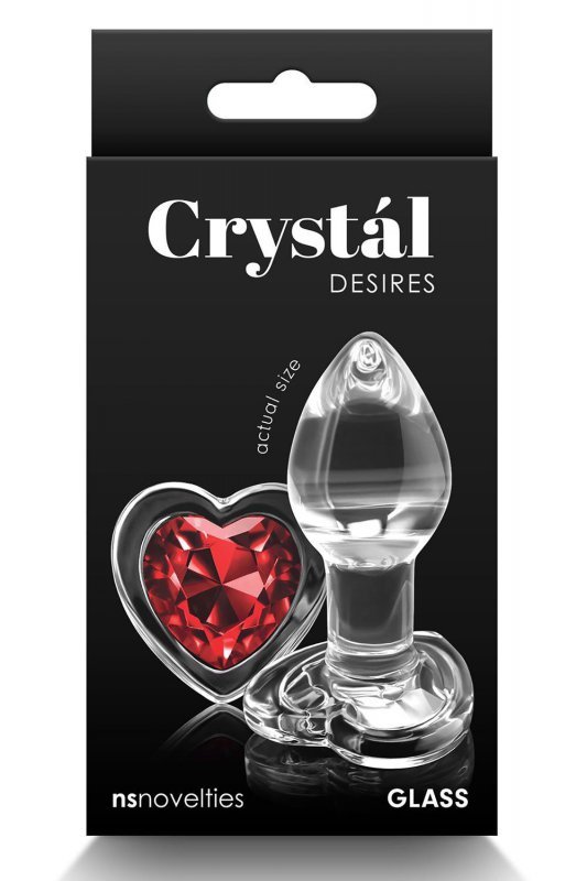 Ns Novelties CRYSTAL DESIRES RED HEART SMALL - korek analny (czerwony)