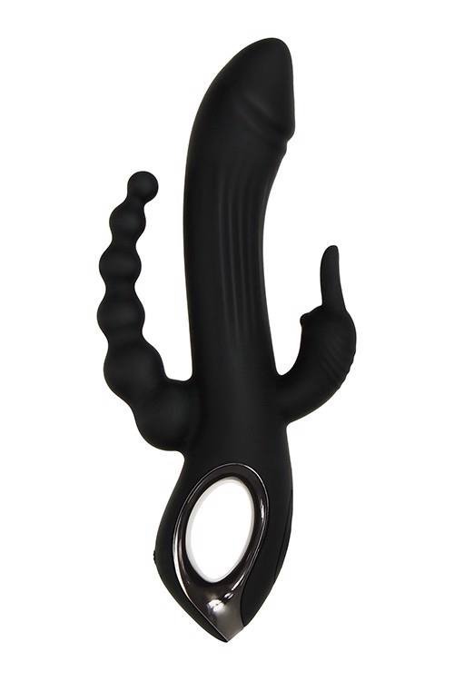 EVOLVED TRIFECTA BLACK - wibrator króliczek (czarny)