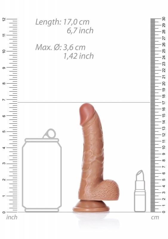 Curved Realistic Dildo  Balls  Suction Cup - 6&quot;&quot;/ 15,5 cm