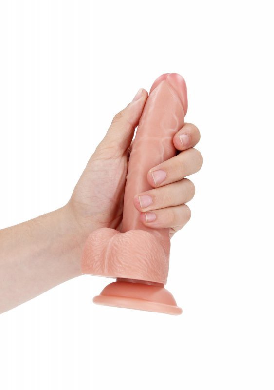 Curved Realistic Dildo  Balls  Suction Cup - 7&quot;&quot;/ 18 cm