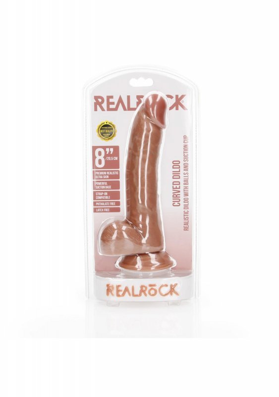 Curved Realistic Dildo  Balls  Suction Cup - 8&quot;&quot;/ 20,5 cm