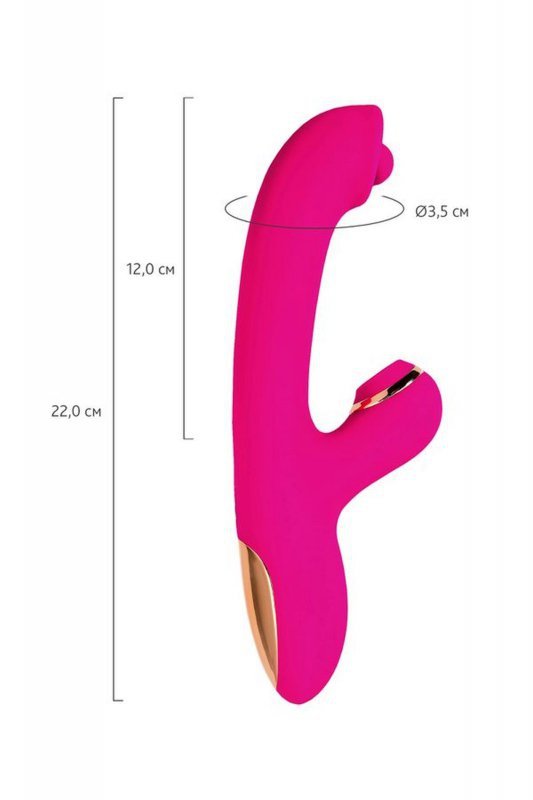 Vibrator with stimulating ball and vacuum stimulation JOS Rolli, silicone, pink, 22 cm