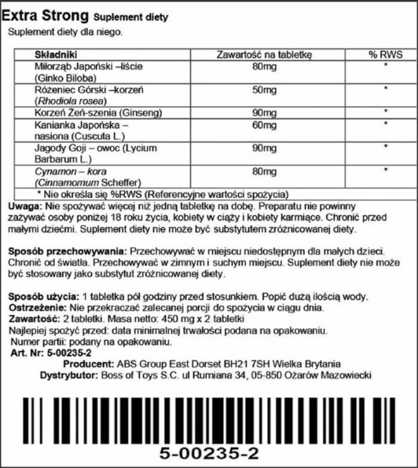 Supl.diety-Extra Strong 2 Capsules