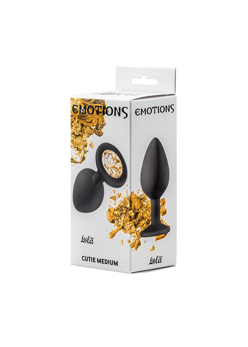 Plug-Anal Plug Emotions Cutie Medium Black golden crystal