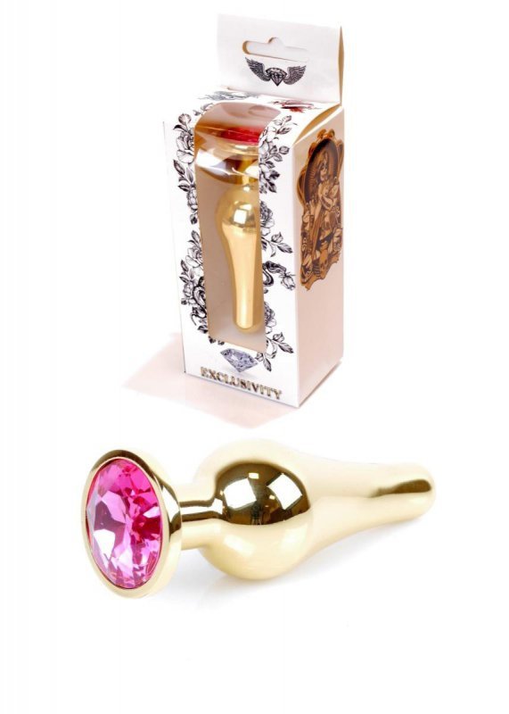 Plug-Jewellery Gold BUTT PLUG- Pink