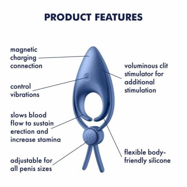 Satisfyer Pierścień-Sniper (Blue) - pierścień na penisa (niebieski)