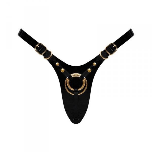 LEATHERETTE HARNESS FABULOUS - ONE SIZE - BLACK GLOSSY