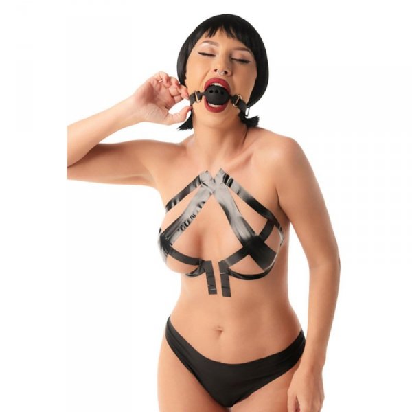 Breathable silicone ball gag with adjustable straps.