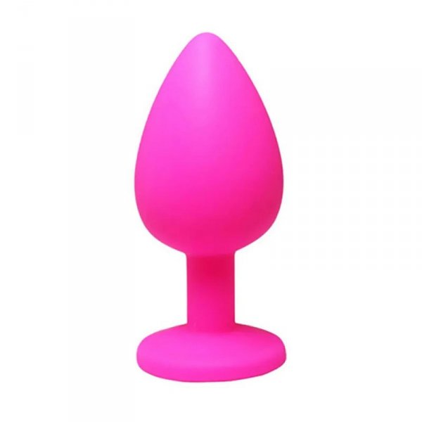 Pink large butt plug with white crystal