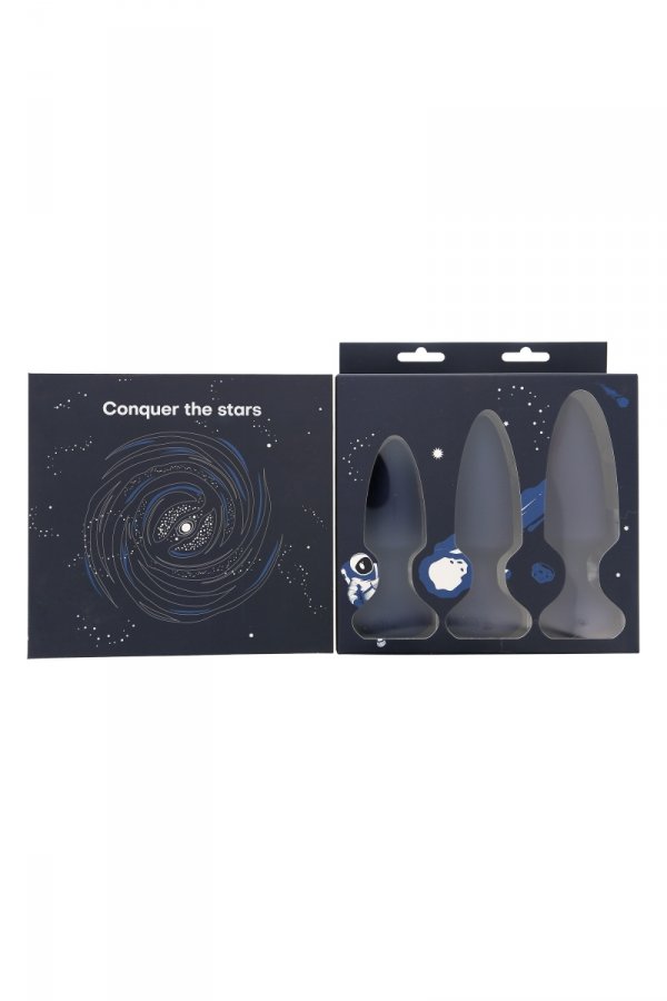 Dream Toys StarTroopers Mars Advanced Vibrating Anal Training Kit - zestaw korków analnych z wibracjami (granatowy)