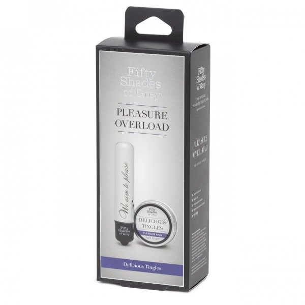 Fifty Shades of Grey - Pleasure Overload The Big O Bullet Gift Set - wibrator w zestawie z  stymulującym balsamem