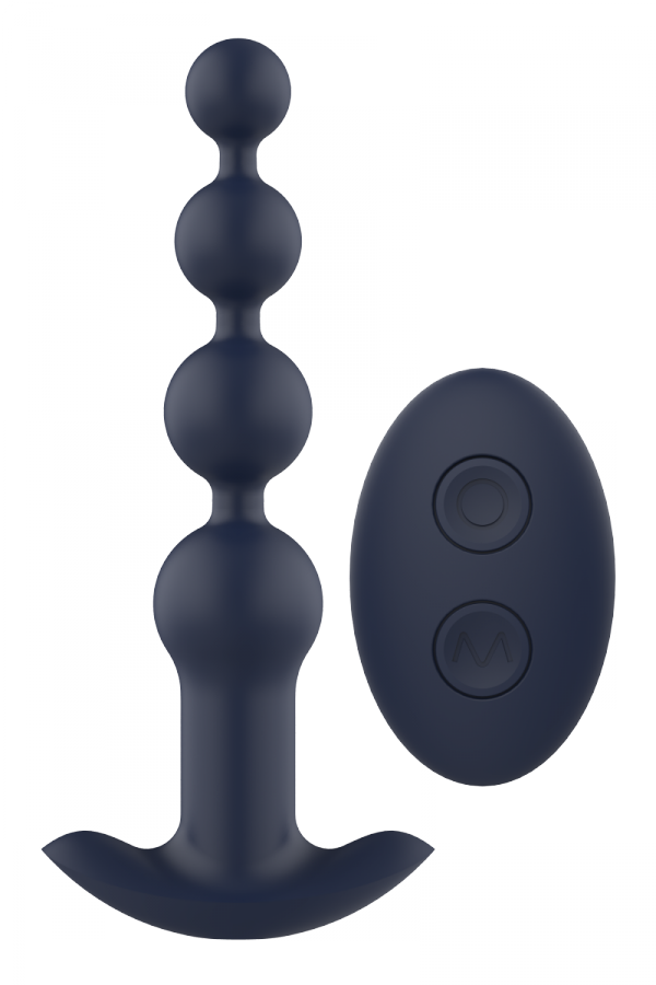 Dream Toys StarTroopers Apollo Remote Vibrating Anal Bead - kulki analne z wibracjami (granatowy)