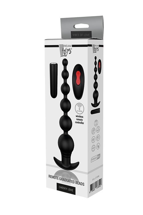 Dream Toys Cheeky Love Remote Graduating Beads - wibrujące kulki analne z pilotem (czarny)
