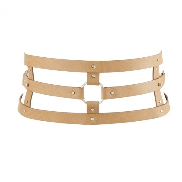 Bijoux Indiscrets MAZE Wide Belt - pas skóropodobny (brązowy)