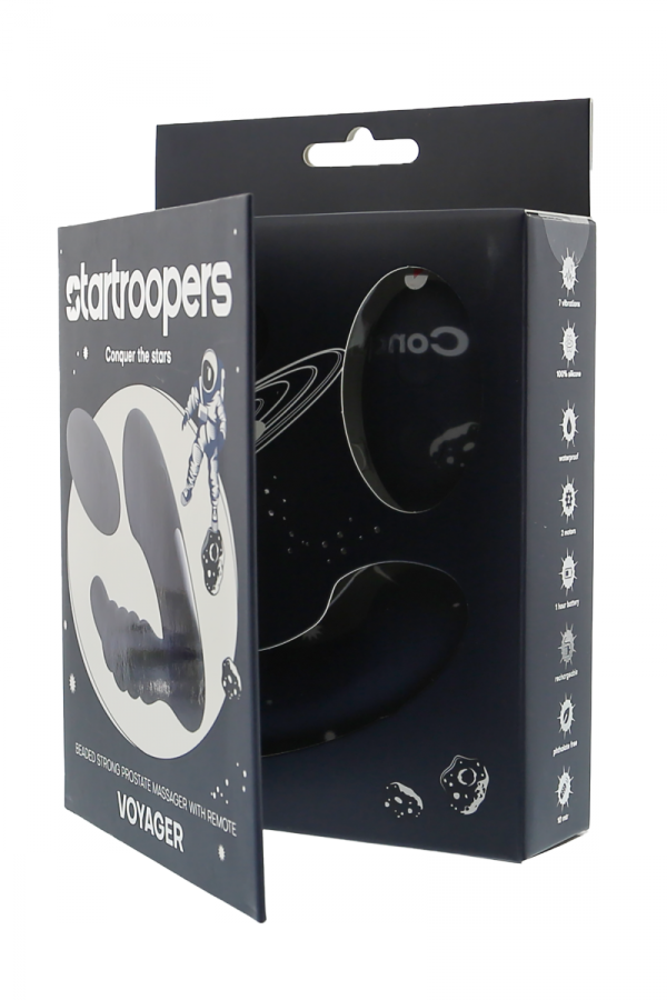 Dream Toys StarTroopers Voyager Prostate Massager with Remote - masażer prostaty (czarny)