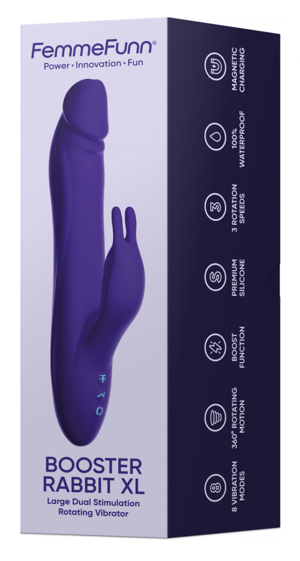 FemmeFun Booster Rabbit XL Dark Purple - wibrator króliczek (fioletowy)
