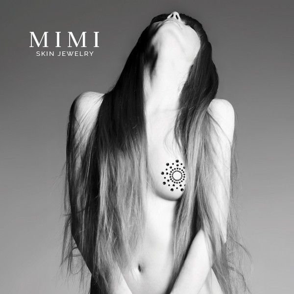 Bijoux Indiscrets Mimi - naklejki na sutki (czarne)