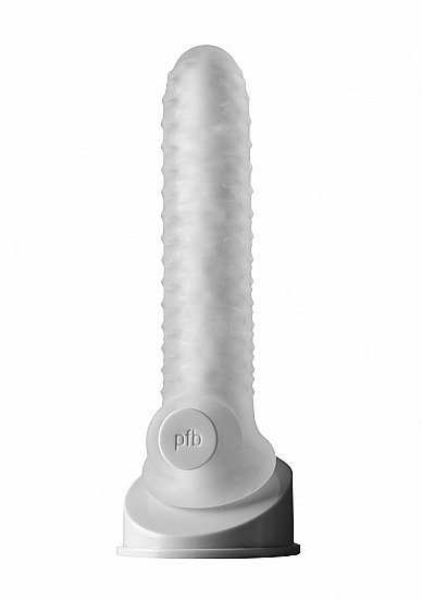 Perfect Fit Fat Boy Checker Box Sheath Clear 7,5&quot; - nakładka na penisa (szary)