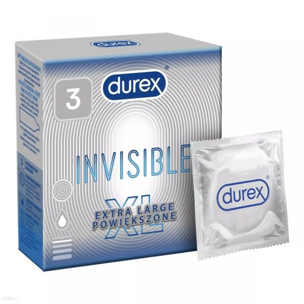 Durex Invisible XL - Prezerwatywy powiększone (1op./3 szt.)