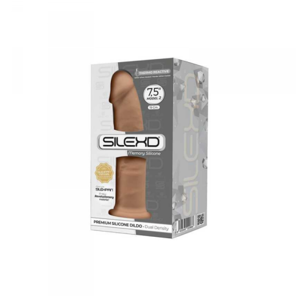 Silexd Silikonowe Dildo Model 2 19 cm Carmel - dildo (cielisty)