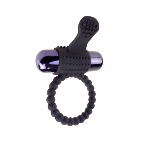 Wibrujący pierścień Pipedream Fantasy C-Ringz Vibrating Silicone Super Ring - korek analny (czarny)