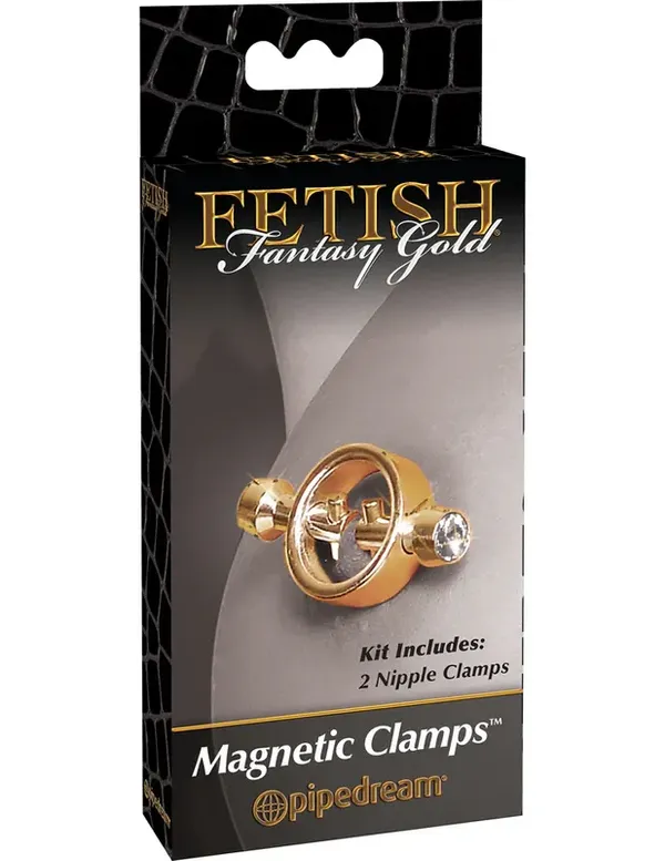 Fetish Fantasy Zaciski na Sutki Gold Magnetic Clamps (złoty)