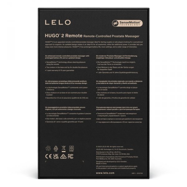 Lelo Hugo 2 Remote Black – Masażer Prostaty na pilota (czarny)