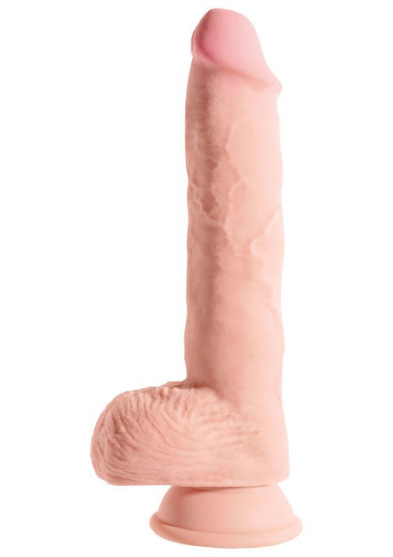 King Cock Dildo  Triple Density Fat with Balls 10 cali sztuczny penis (cielisty)