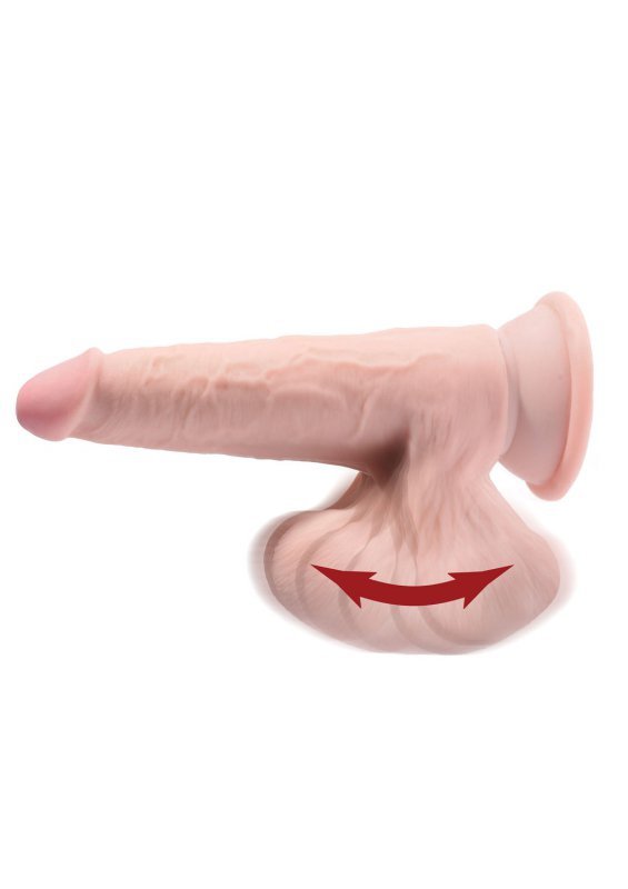 King Cock dildo - 6'' Cock Swinging Balls sztuczny penis (cielisty)