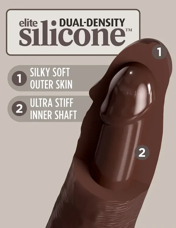 King Cock Silikonowe Dildo Elite 7&quot; Dual Density Silicone Cock Brown - dildo (brązowy)