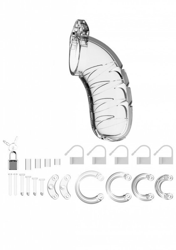 ManCage Model 04 Chastity 4.5'' Cock Cage - męski pas cnoty (przezroczysty)