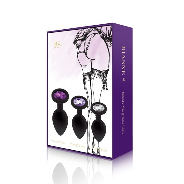 Rianne S zestaw korków analnych - Booty Plug Set 3x (czarny)