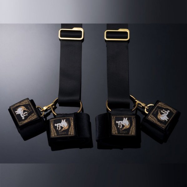 Upko Bondage Gear-Sling With Cuffs - zestaw pasów do krępowania z mankietami (czarny)