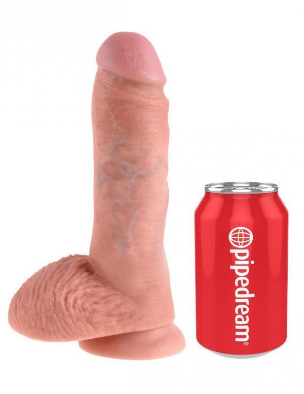 King Cock dildo - 8'' Cock with Balls sztuczny penis (cielisty)