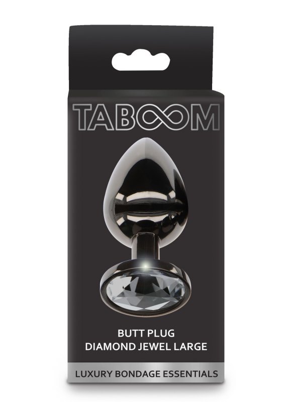 Taboom Butt Plug With Diamond Jewel Silver L - korek analny (srebrny)