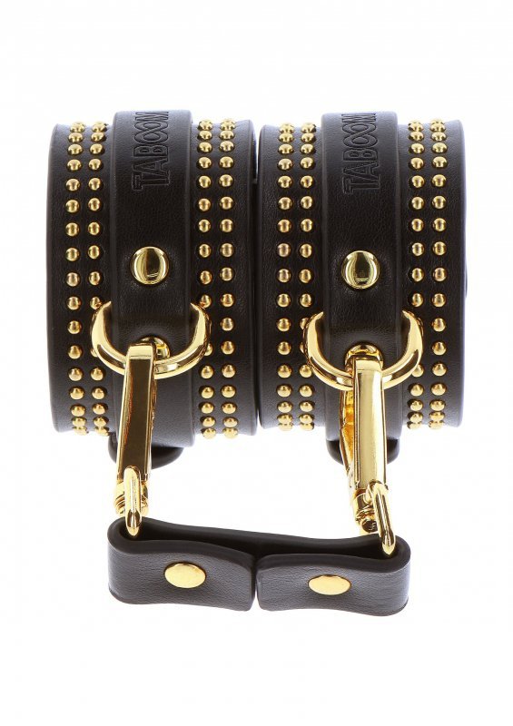 Taboom kajdanki na nadgarstki Vogue Studded Wrist Cuffs Set - wiązanie (czarny)