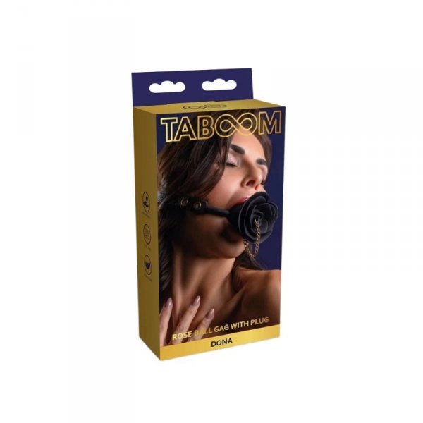 Taboom knebel Donna Rose Ball Gag with plug (czarny)
