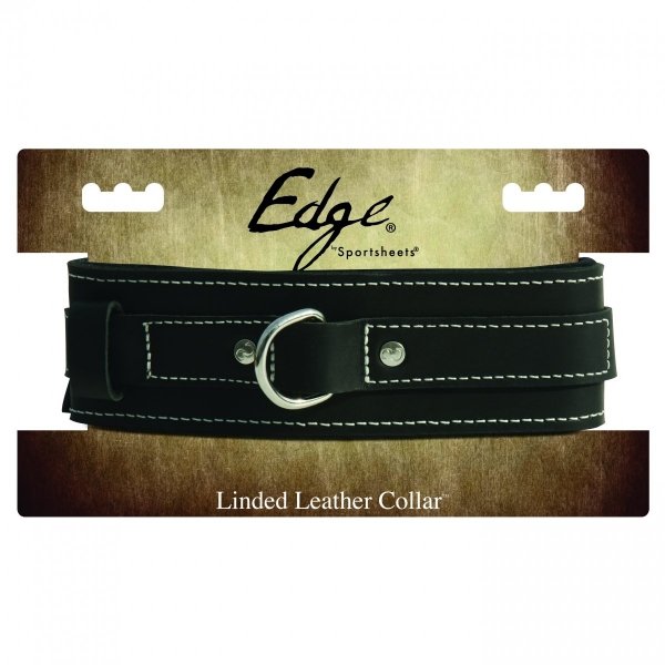 Sportsheets Edge Lined Leather Collar - obroża (czarny) 