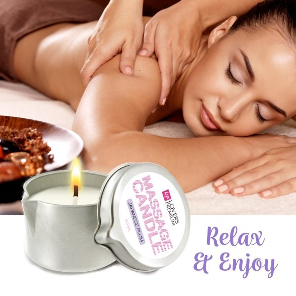 LoversPremium Massage Candle Japanese Plum 50 ml - świeca do masażu (japońska śliwka)