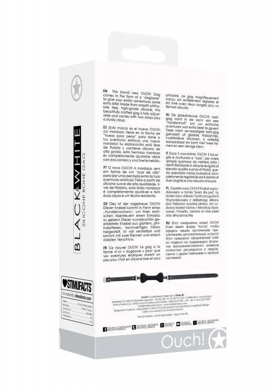 Silicone Bone Gag - With Adjustable Bonded Leather Straps