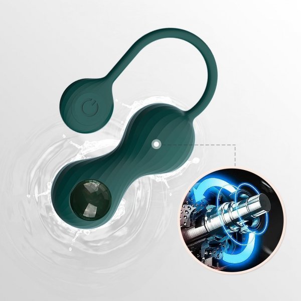 Magic Motion Crystal Duo Smart Kegel Vibrator with Weight Set - wibrujące kulki gejszy (zielone)
